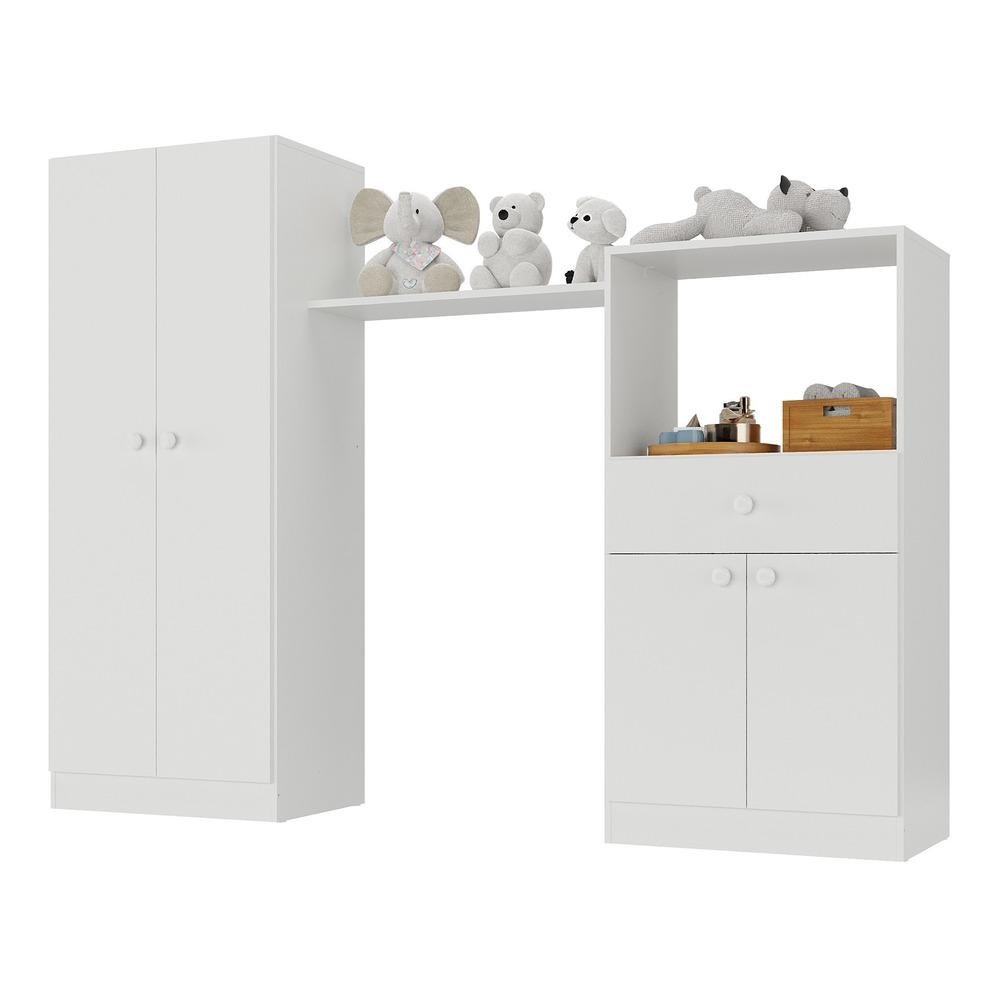 Guarda Roupa 4 Portas e 1 Gaveta Merengue Multimoveis Branco