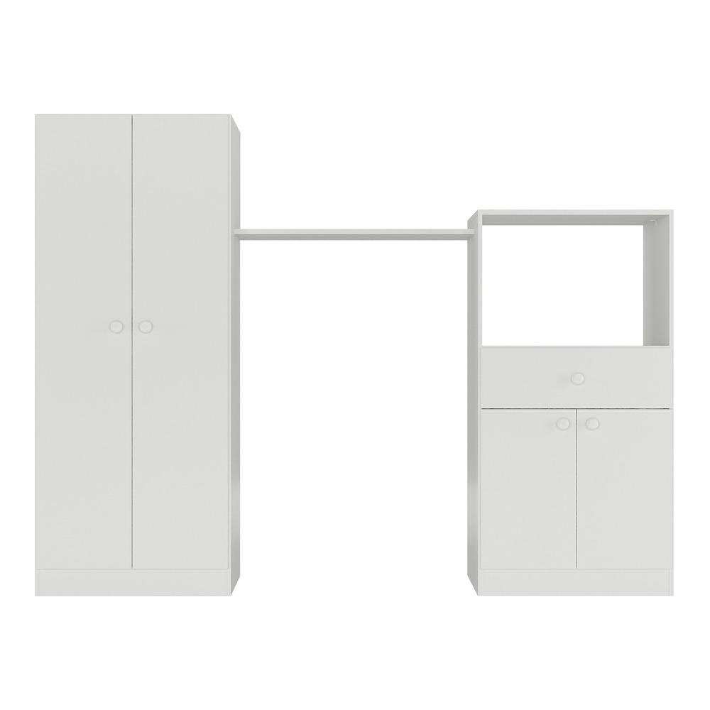 Quarto Infantil com Berco-Comoda Laura Multimoveis Branco/Azul