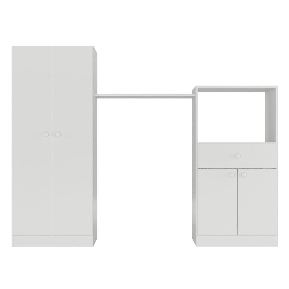 Quarto Infantil com Berco-Comoda e Colchao Incluso Laura Multimoveis Branco/Azul