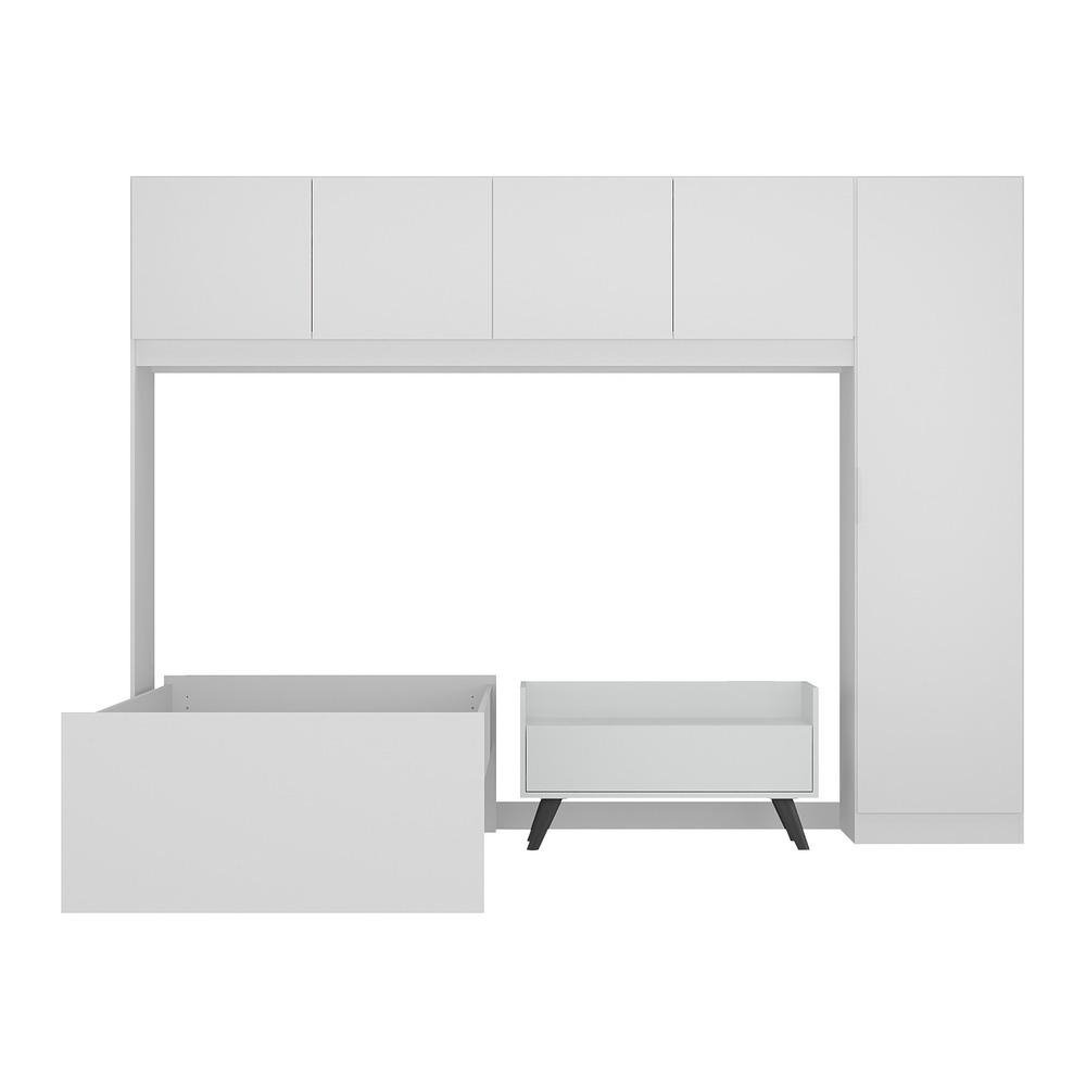Cama de Solteiro com Colchao/Guarda Roupa/Mesa de Cabeceira Retro Dublin Multimoveis MP403