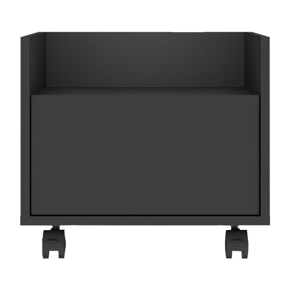 Mesa de Cabeceira 40 cm com Rodizios Multimoveis MP4042 Preta