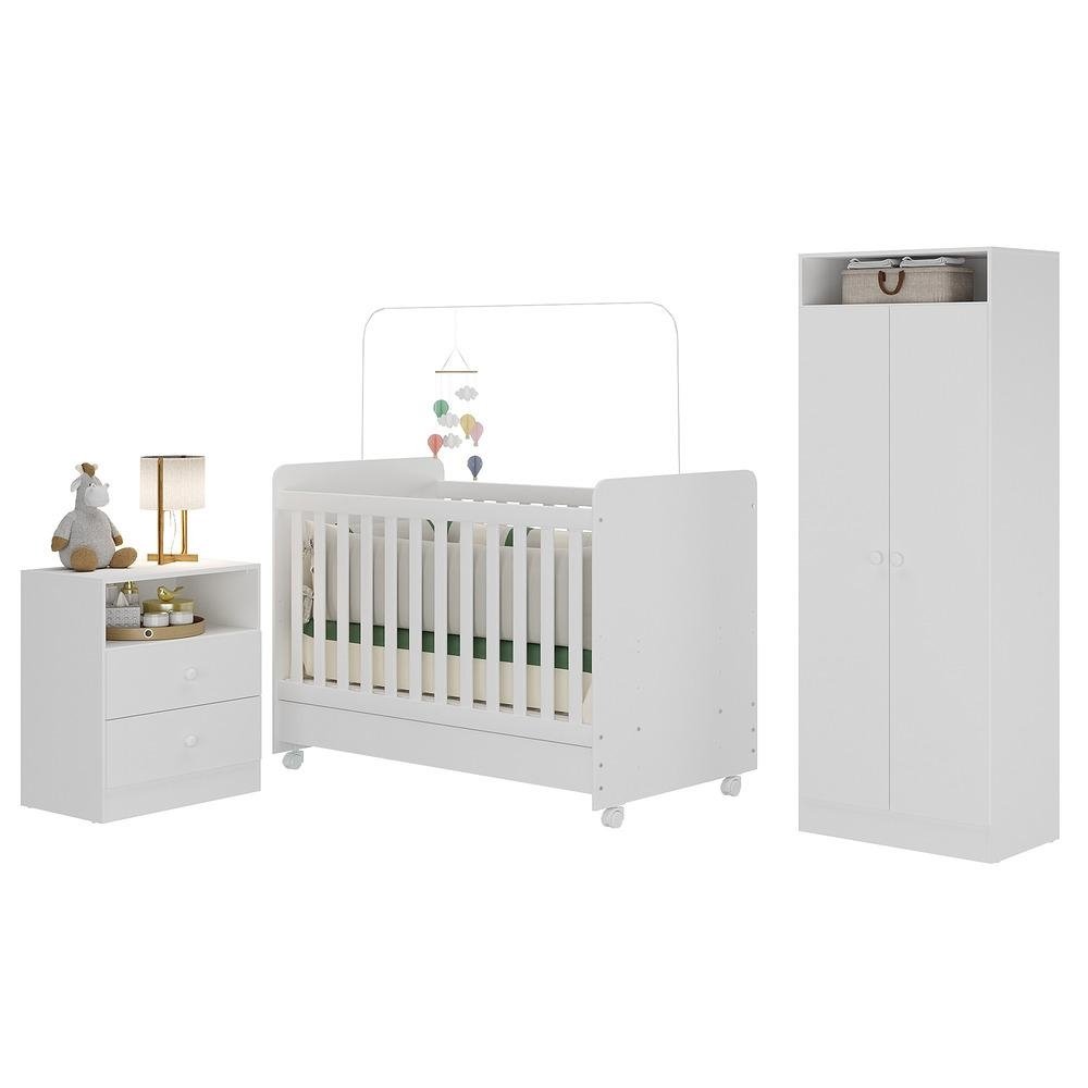 Quarto Infantil Completo Com Colchao Incluso Ariel Multimoveis Branco