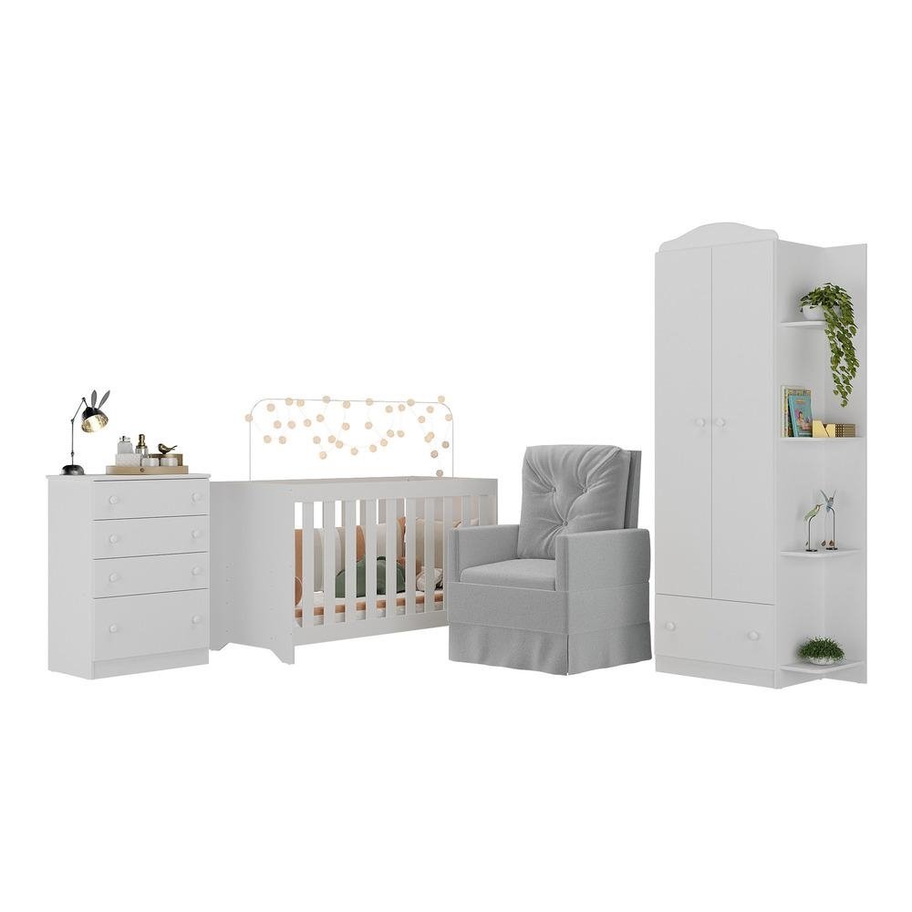 Quarto Completo com Colchao e Poltrona de Amamentacao Joao e Maria Multimoveis MP4092