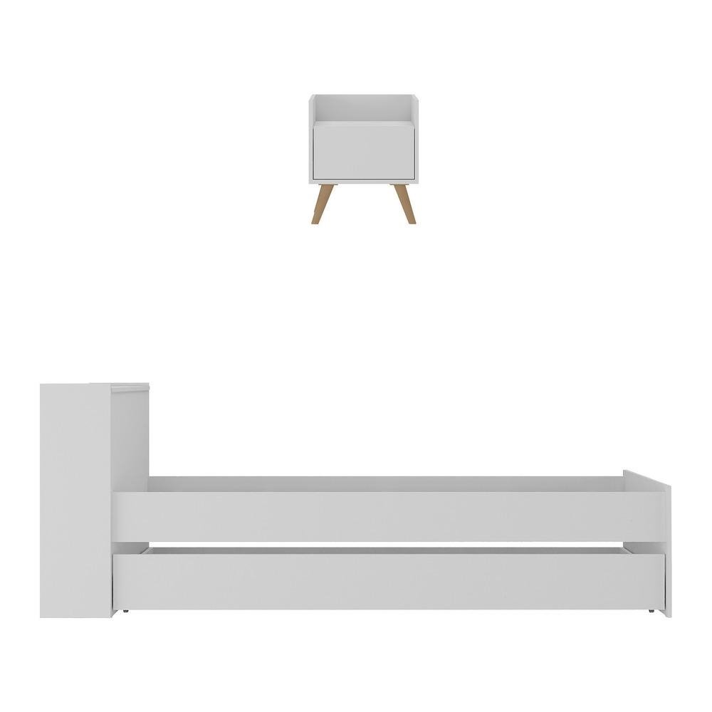 Conjunto Quarto Bicama com Bau e Mesa de Cabeceira Retro Multimoveis MP4120