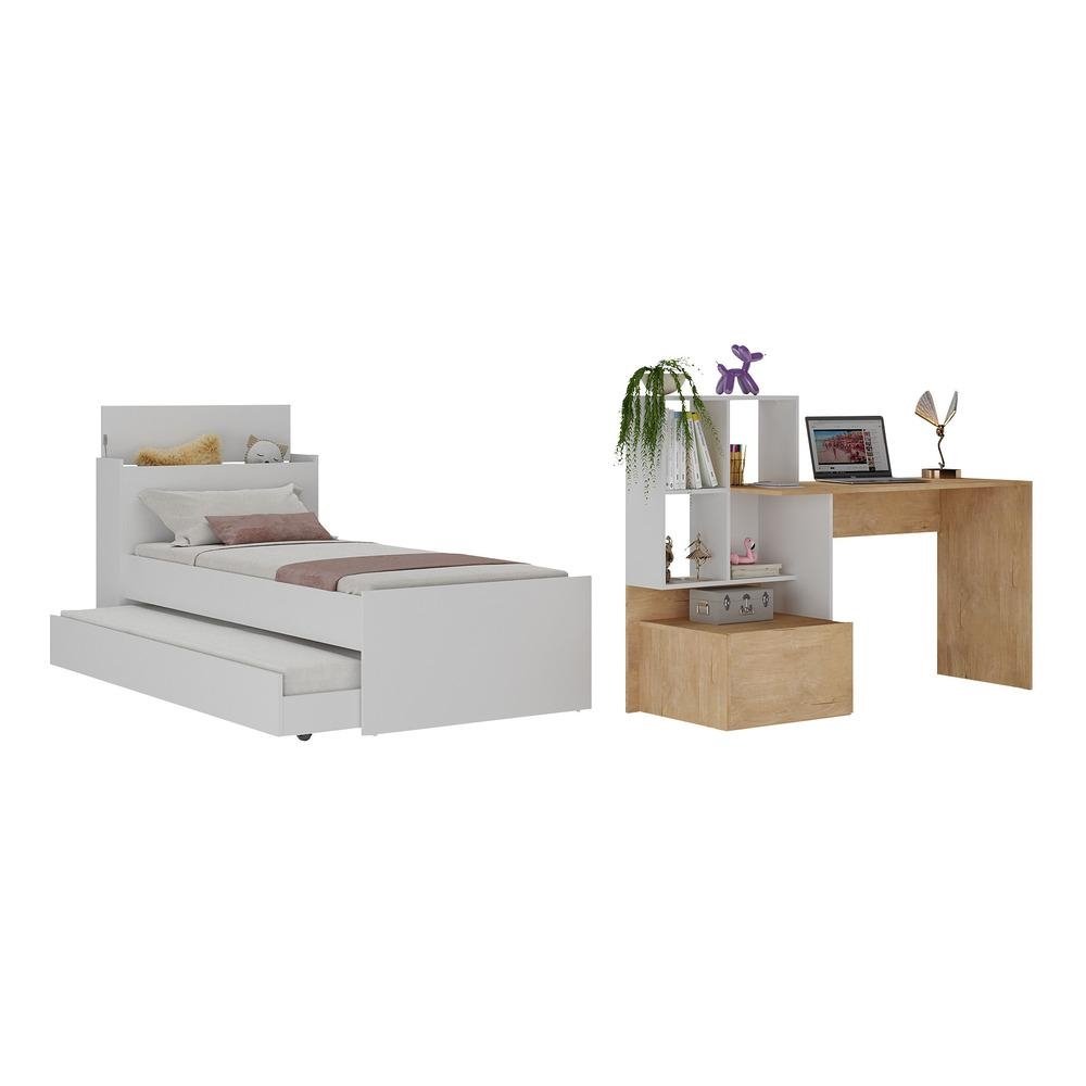 Conjunto Quarto Bicama com Bau e Escrivaninha Multimoveis MP4122