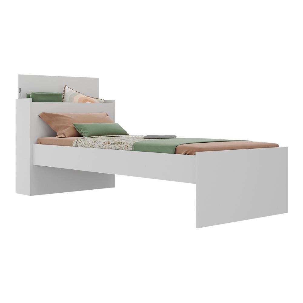 Cama de Solteiro com Colchao Incluso e Bau Embutido Multimoveis MP4232