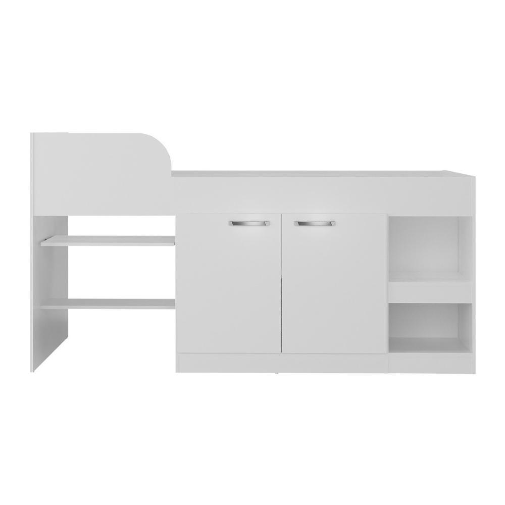Cama Solteiro Multifuncional com Colchao Incluso 2 Portas e Escrivaninha Multimoveis MP423