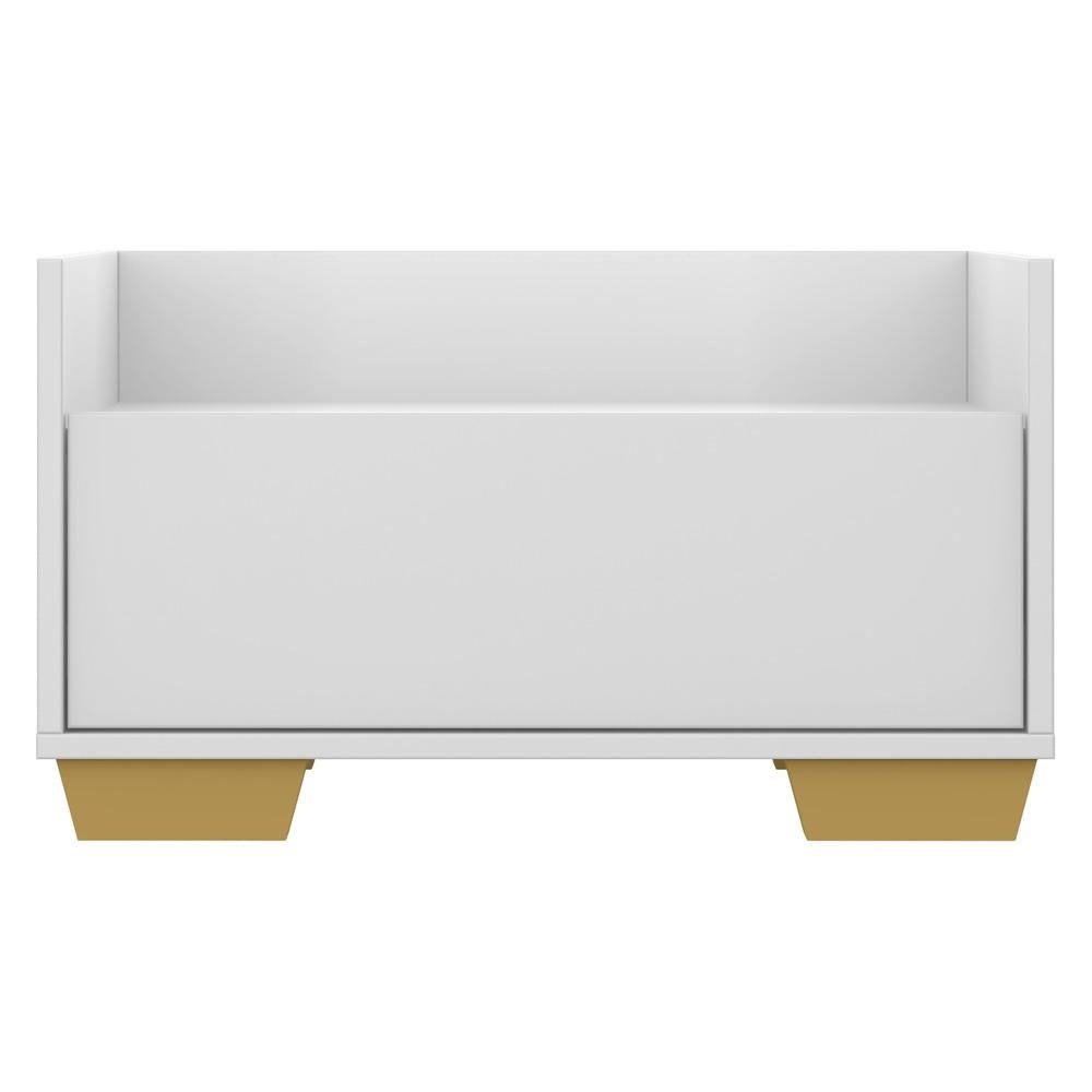 Gabinete Balcao Banheiro 80 cm com Pes Quadrados Multimoveis Branco/Natural
