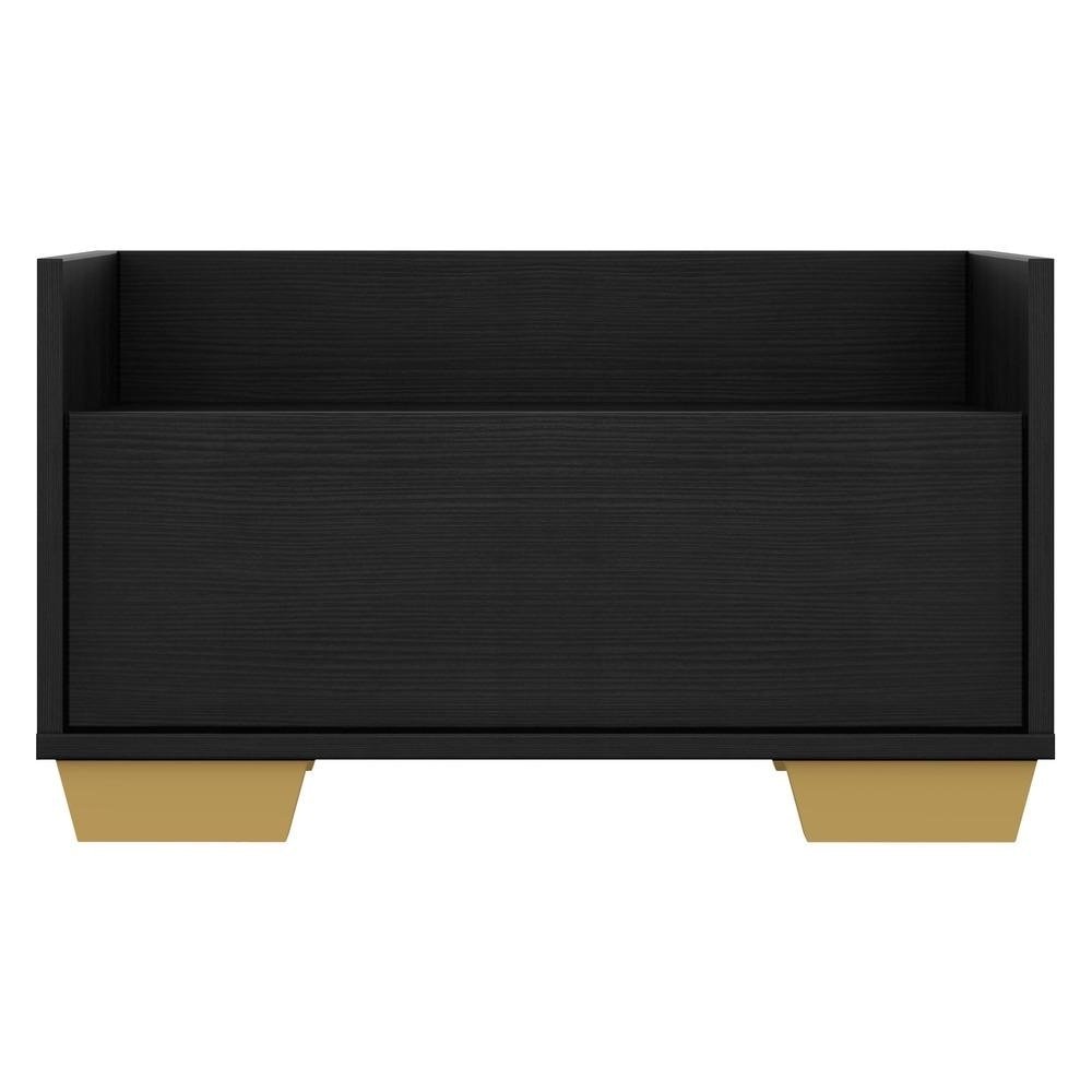 Gabinete Armário Banheiro 80 cm com Pés Quadrados Multimóveis Preto/Natural