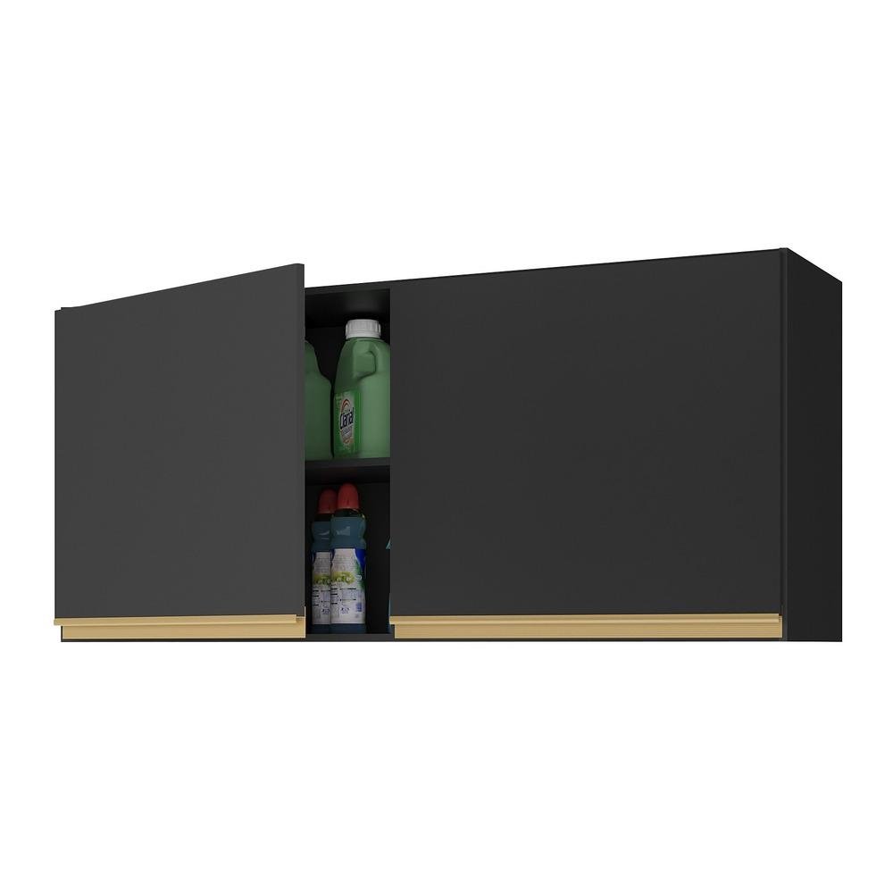 Armario Lavanderia Multiuso 2 Portas Multimoveis MP5017 Preto