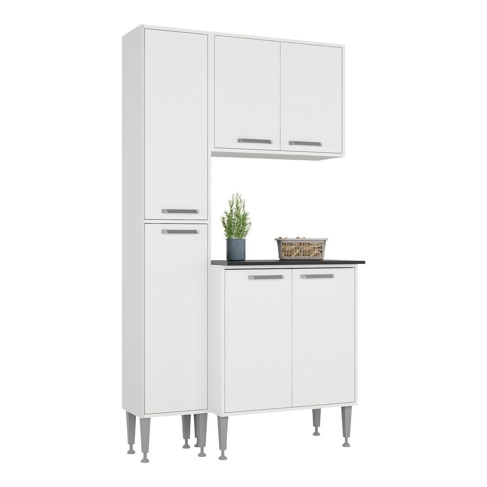 Conjunto Lavanderia Multiuso Armario e Balcao Multimoveis MP5020 Branco