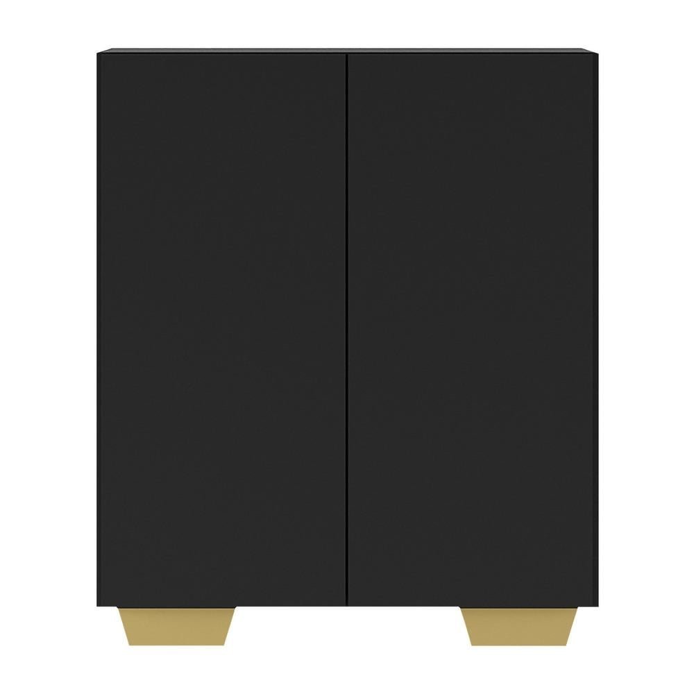 Armario Lavanderia com 2 Portas Multimoveis MP5023 Preto/Natural