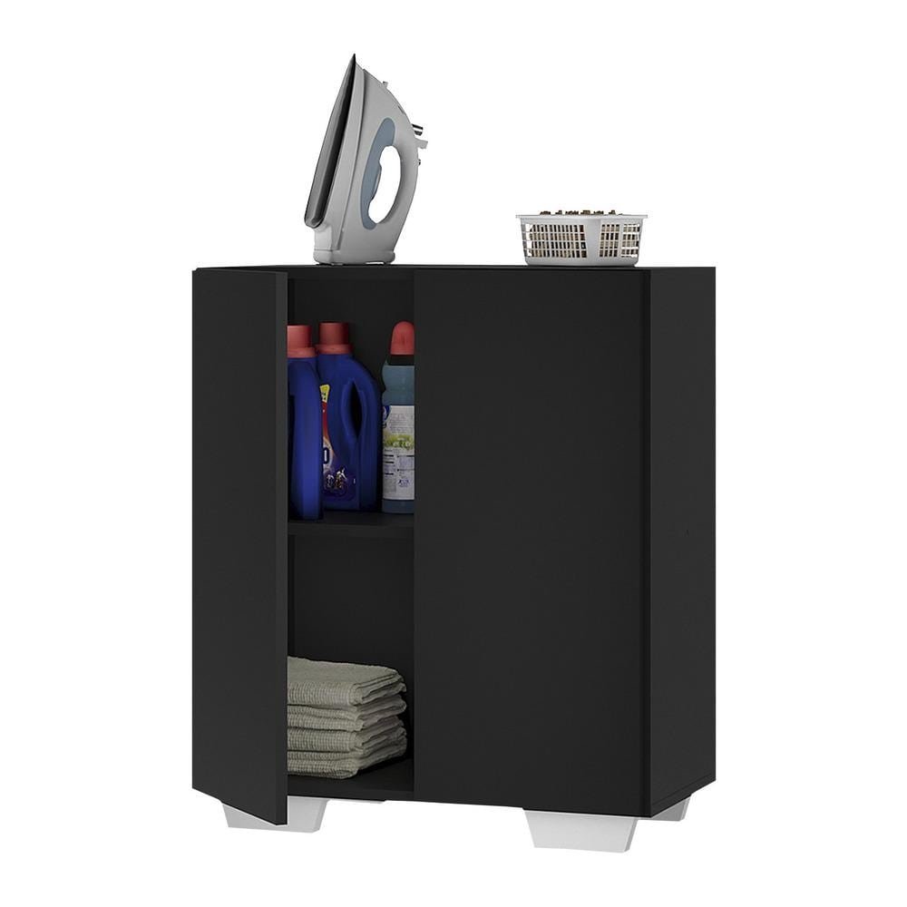 Armario Lavanderia com 2 Portas Multimoveis MP5023 Preto/Branco