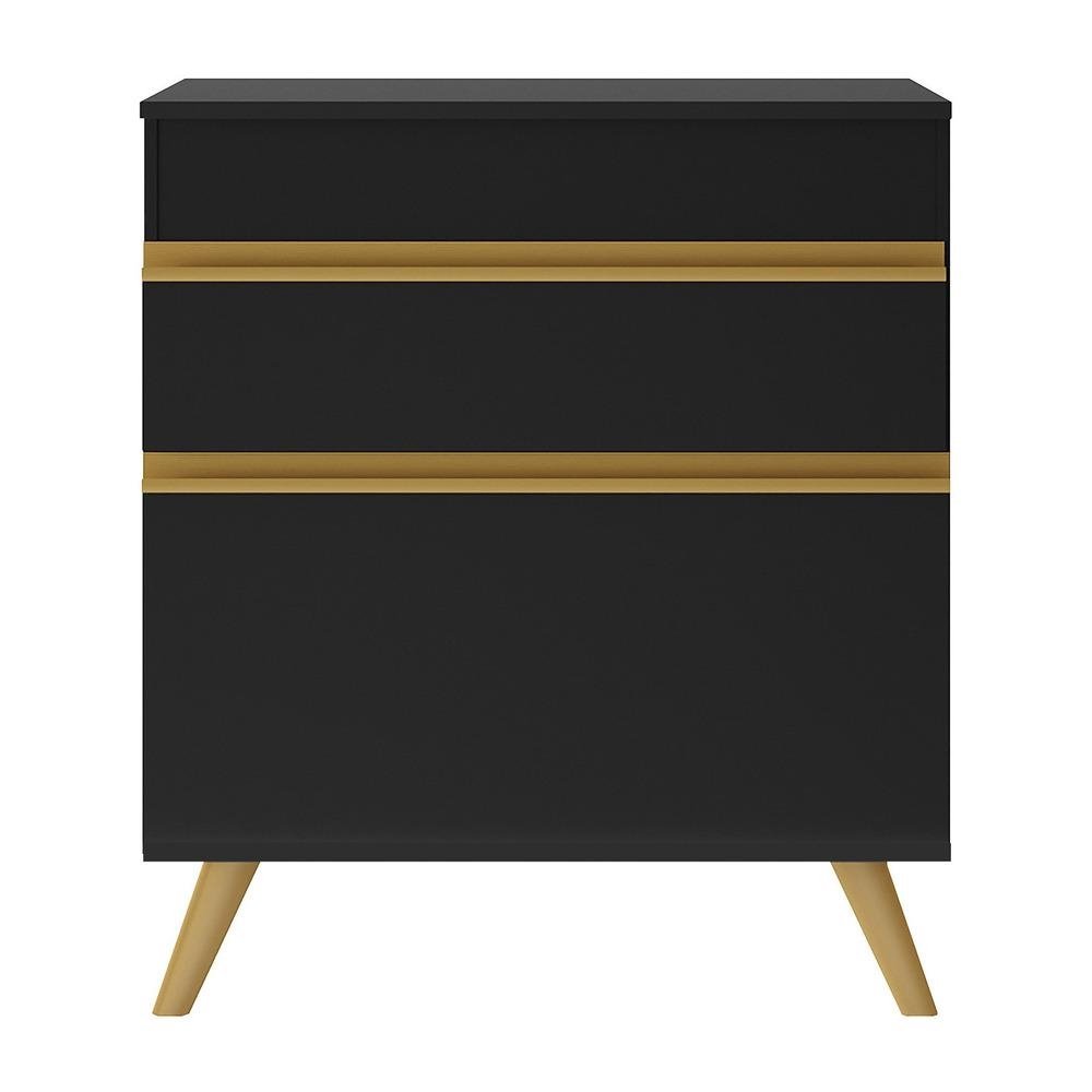 Gabinete Banheiro 1 Porta e 1 Gaveta Retro 70cm Multimoveis MP5024 Preto