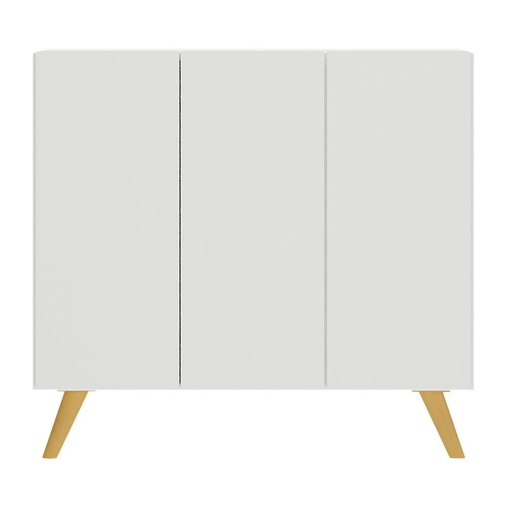 Gabinete Banheiro 3 Portas Retro 90cm Multimoveis MP5030 Branco/Natural