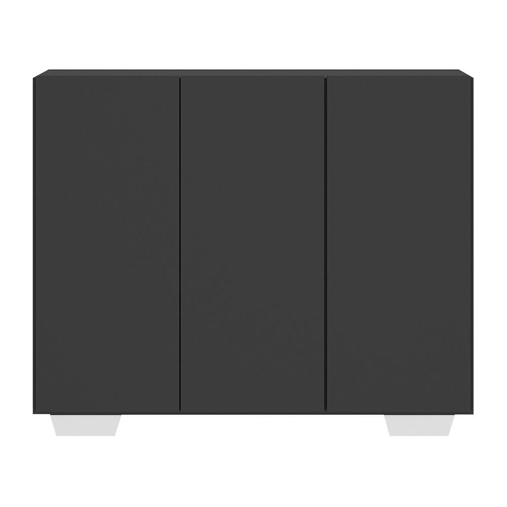 Gabinete Banheiro 3 Portas 90cm Multimoveis MP5031 Preto/Branco