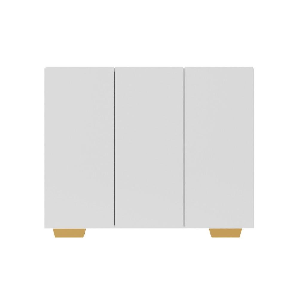 Armario Lavanderia com 3 Portas 90 cm Multimoveis MP5034 Branco/Natural