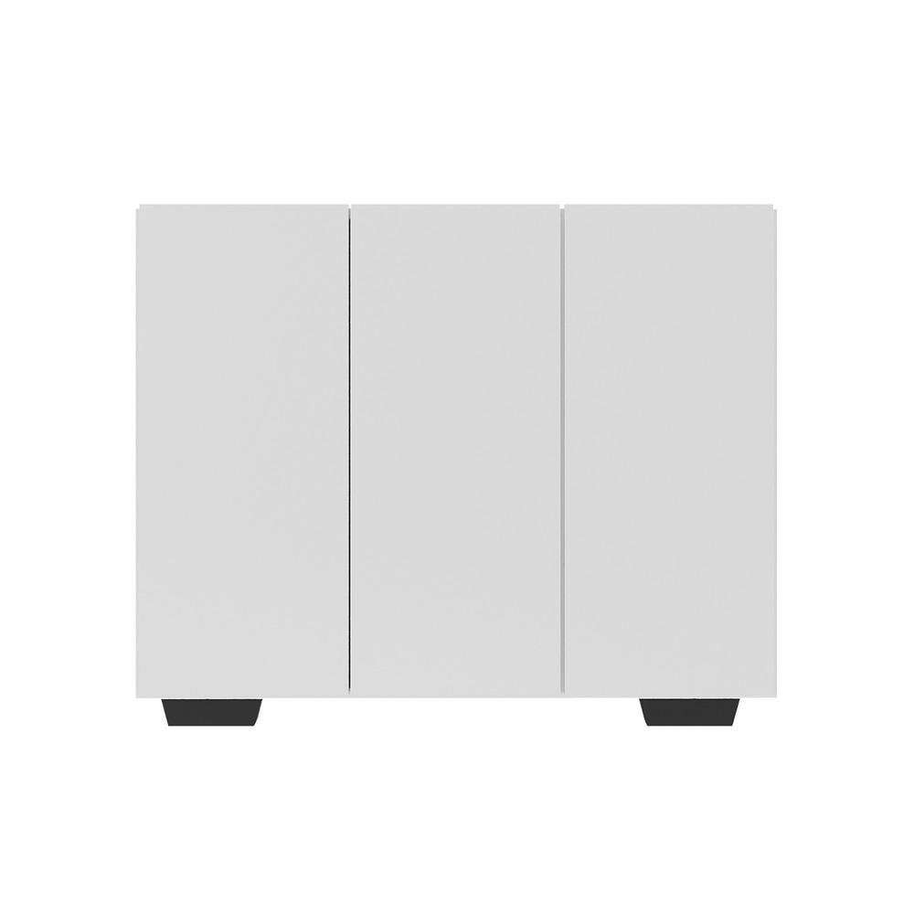 Armario Lavanderia com 3 Portas 90 cm Multimoveis MP5034 Branco/Preto