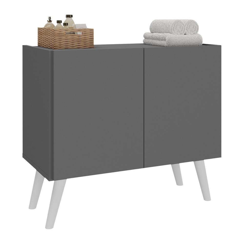 Gabinete Armario de Banheiro 62,5cm Retro 2 Portas Multimoveis MP5045