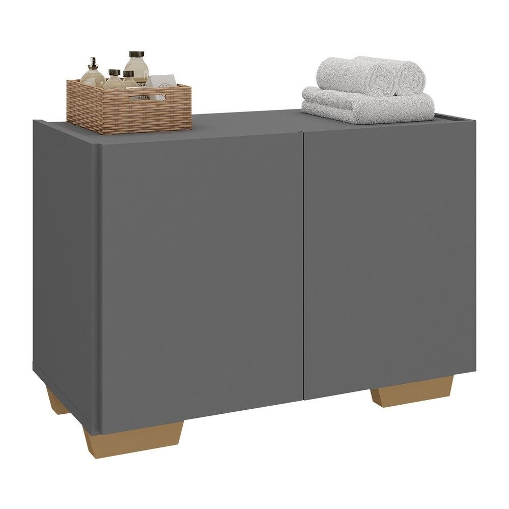 Gabinete Armario de Banheiro 62,5cm 2 Portas com Pes Multimoveis MP5046
