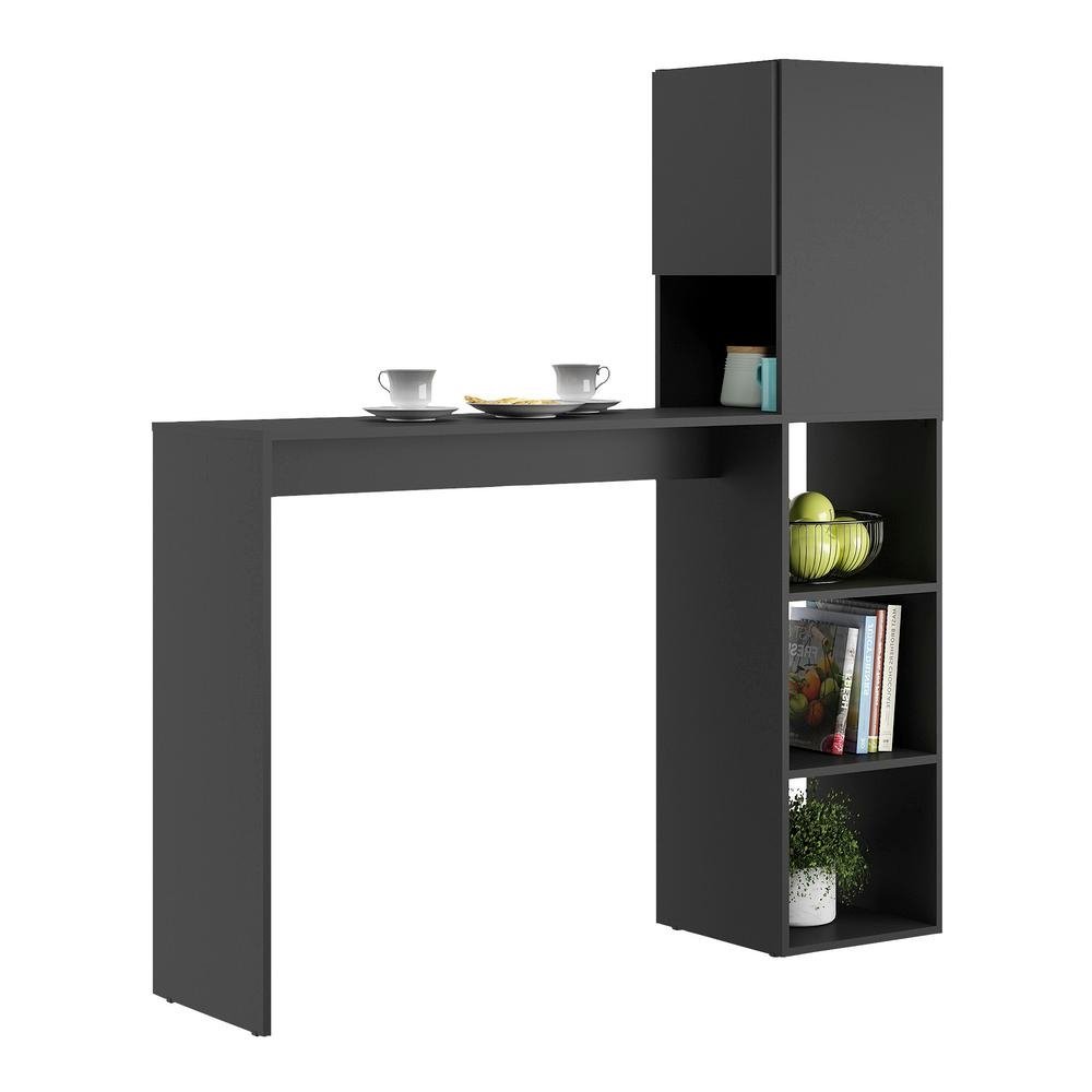 Armario de Cozinha com 1 Porta e Mesa/Bancada MP6004 Multimoveis Preto