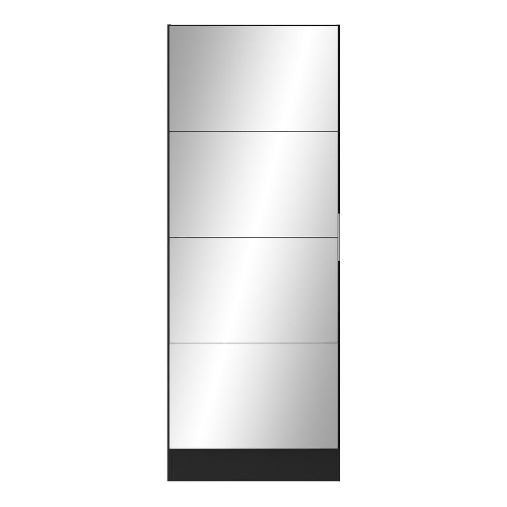 Sapateira 1 Porta com Espelho Jade Plus Multimoveis Preta