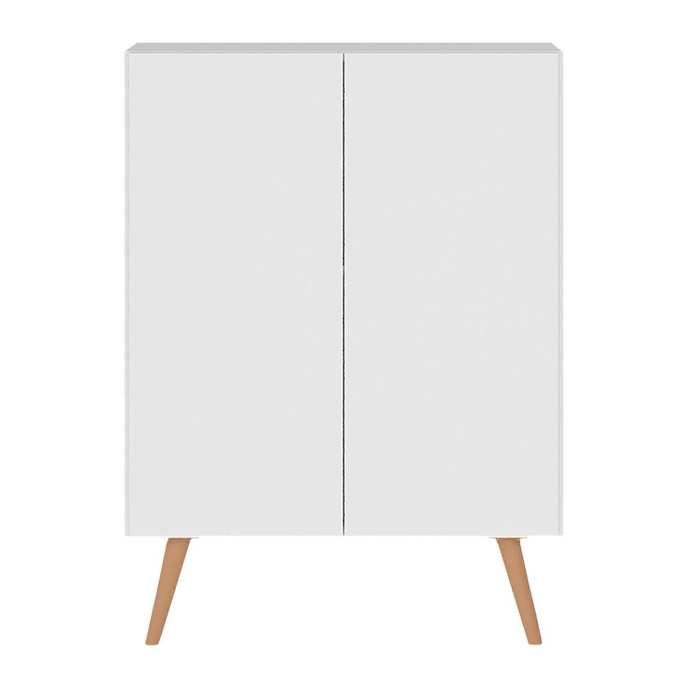 Sapateira 2 Portas Retro Nina Multimoveis Branca/Natural