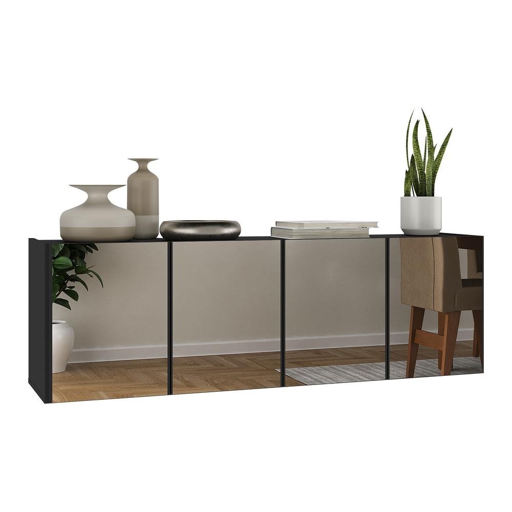 Aparador Buffet Suspenso com Espelhos 4 Portas Multimoveis MP8005
