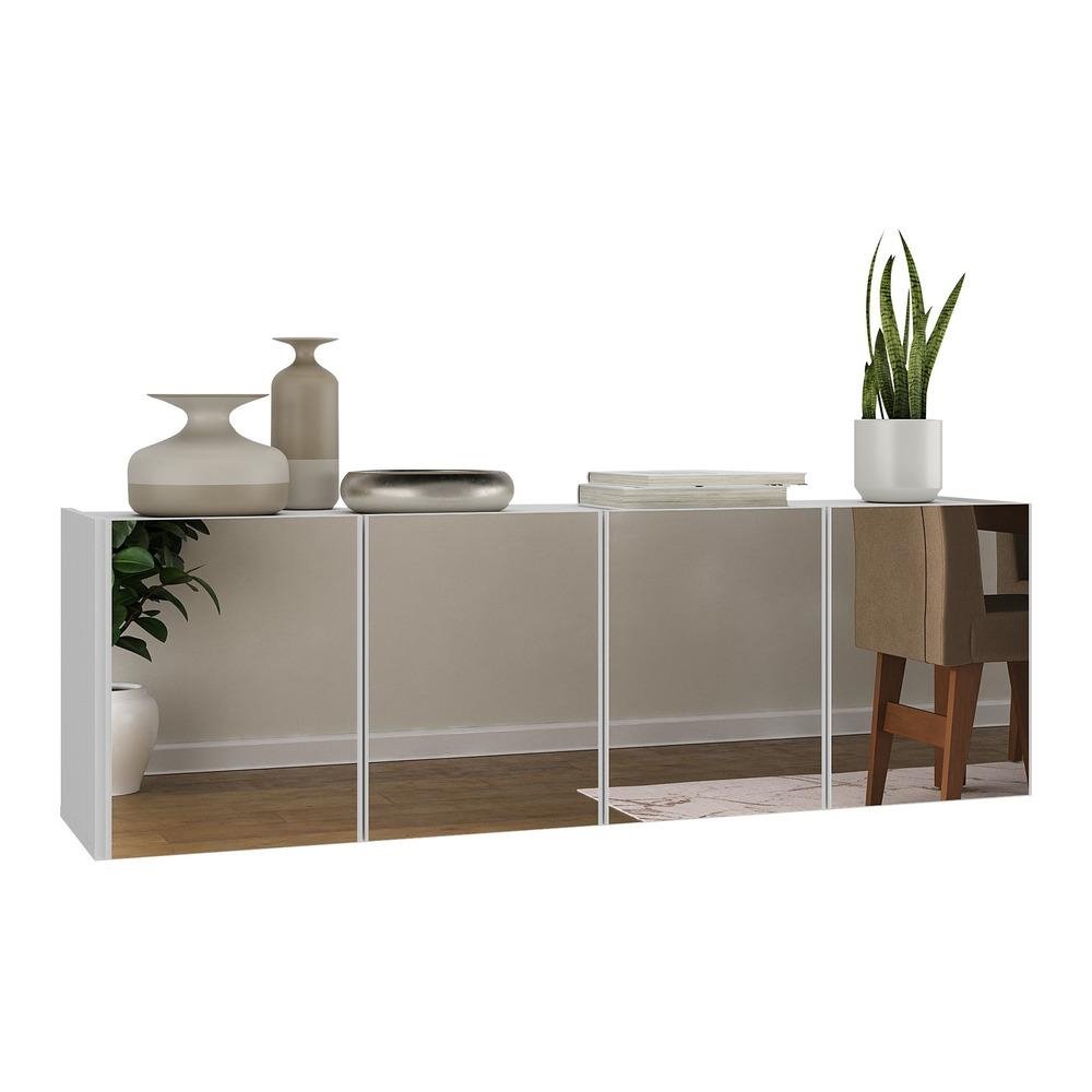 Aparador Buffet Suspenso com Espelhos 4 Portas Multimoveis MP8005