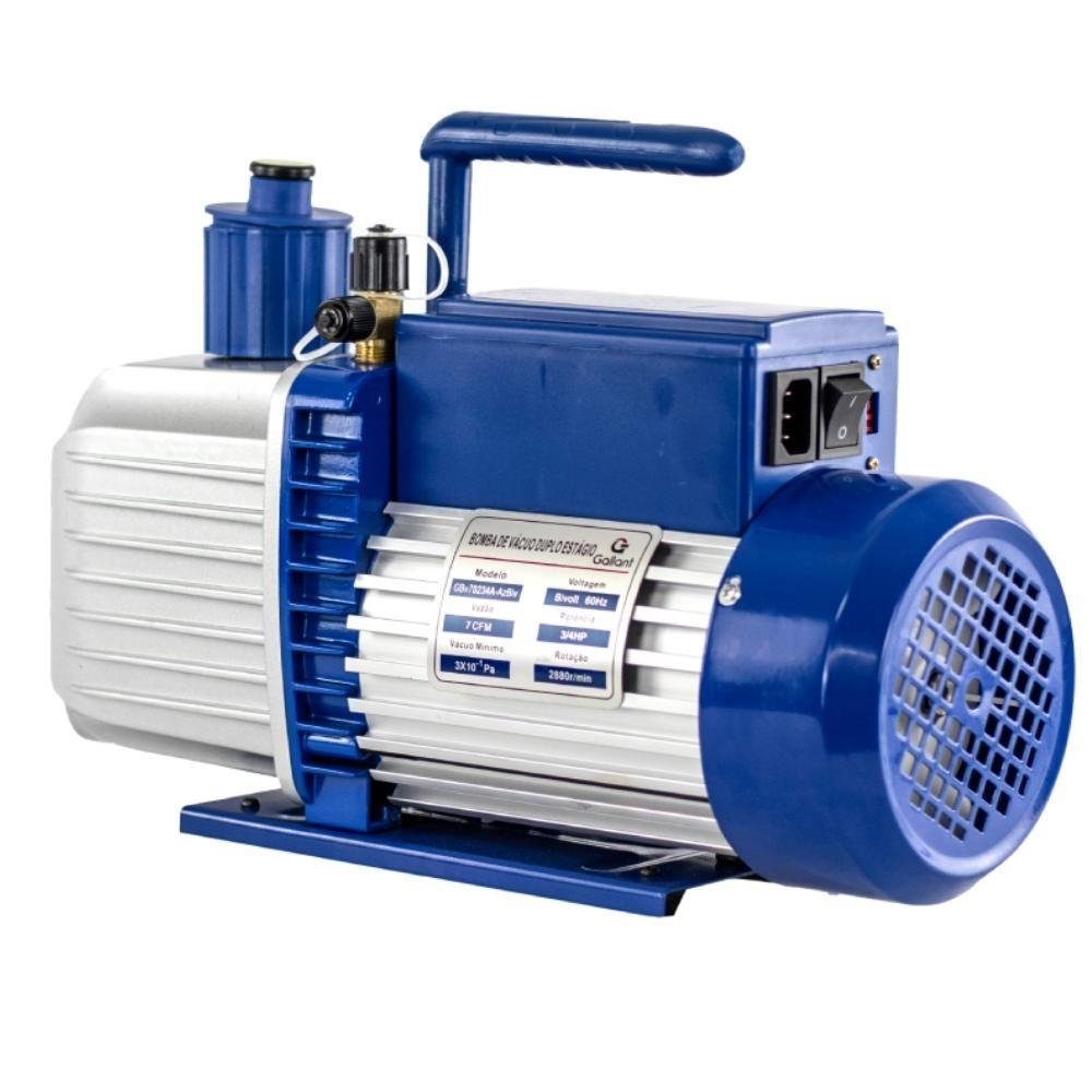 Bomba de Vacuo Gallant Duplo Estagio Bivolt Manual 7CFM