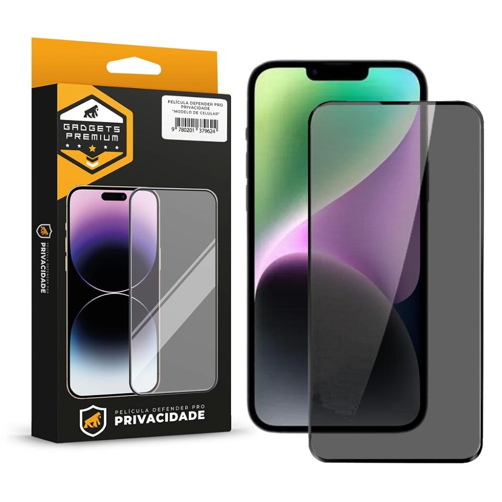 Pelicula para iPhone 14 - Defender Pro Privacidade - Preta - Gshield