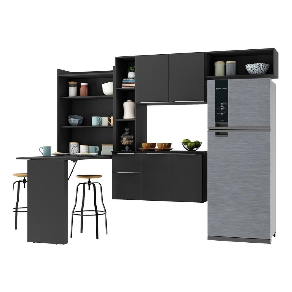 Armario de Cozinha Compacta com Mesa Dobravel Sofia Multimoveis V2008