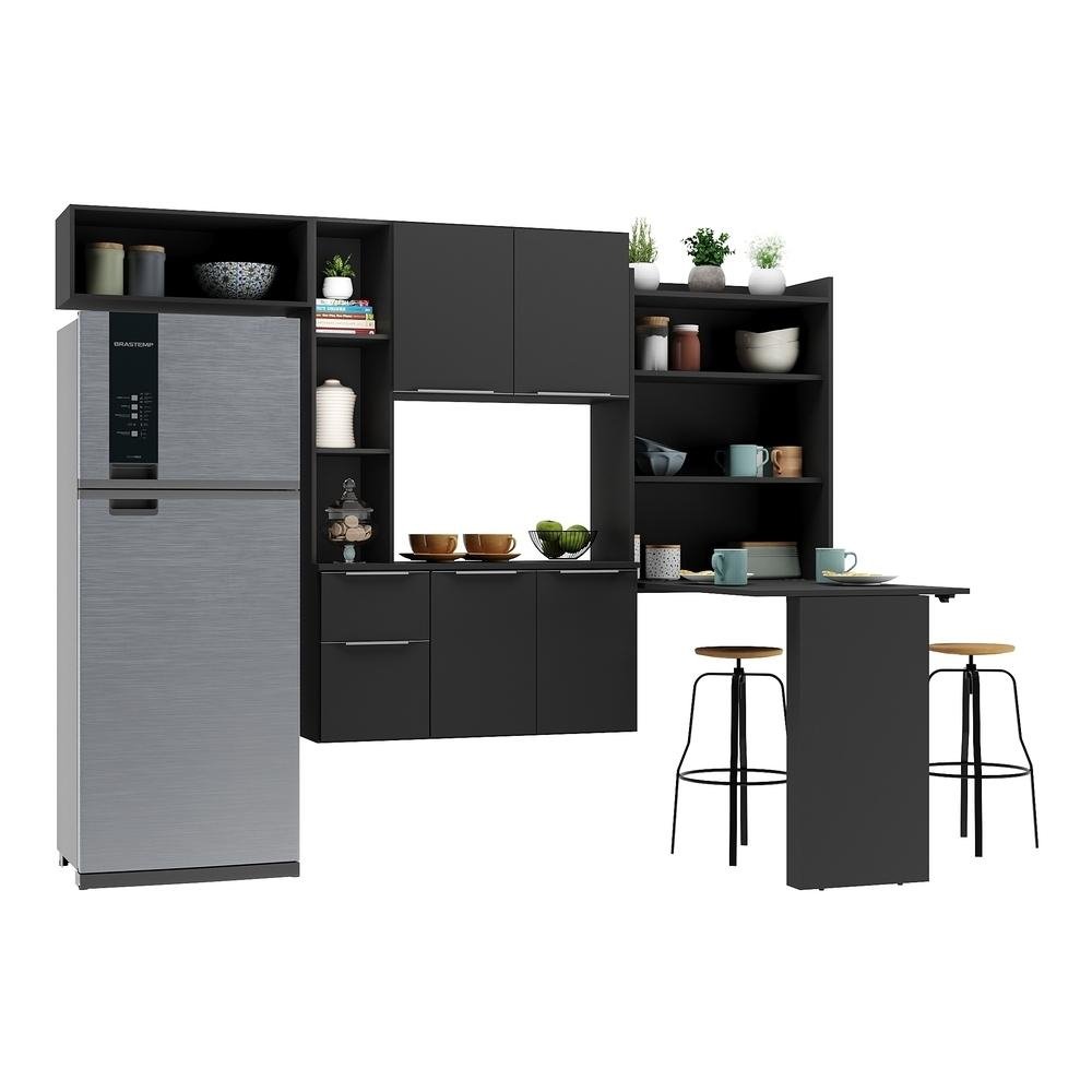 Armario de Cozinha Compacta com Mesa Dobravel Sofia Multimoveis V2010