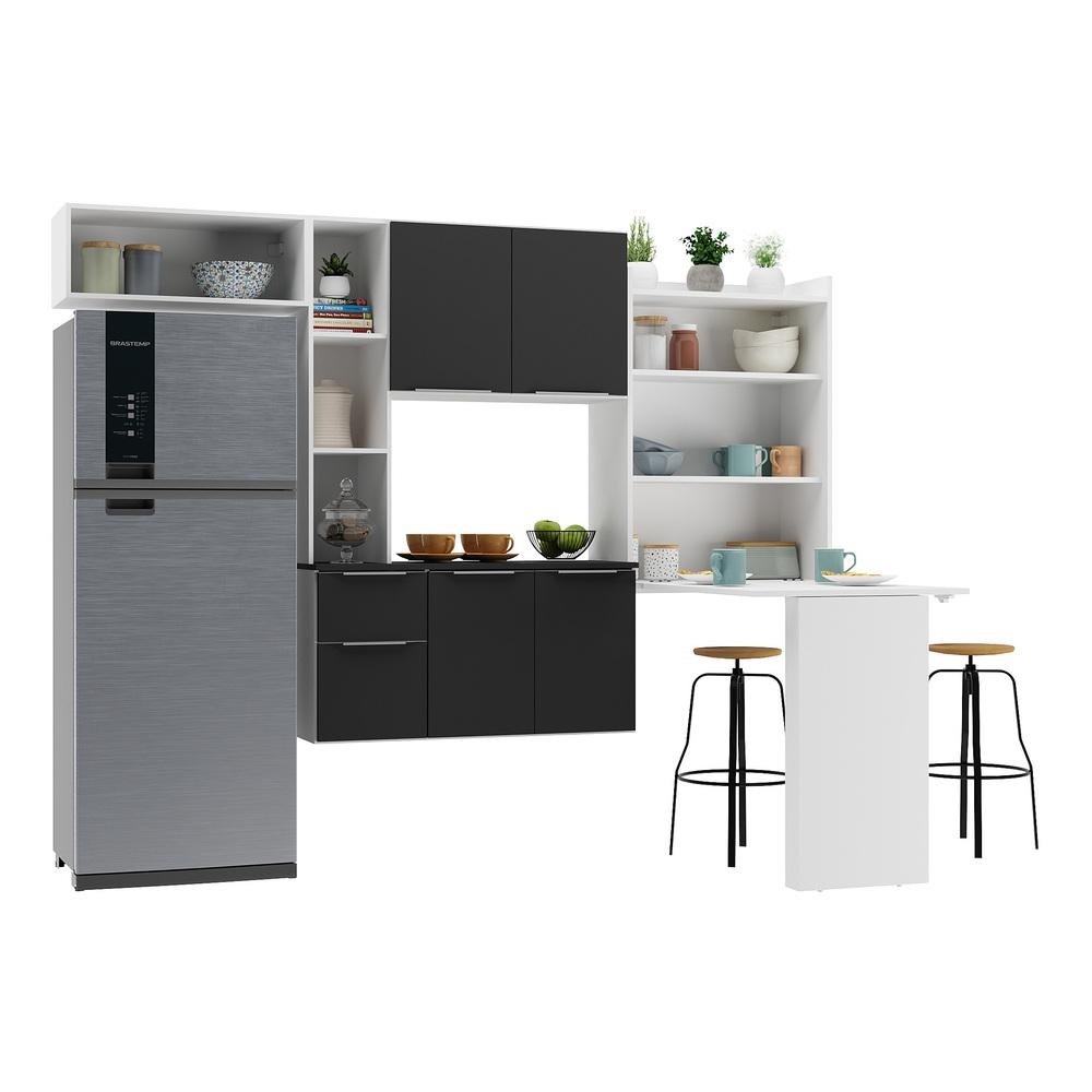 Armario de Cozinha Compacta com Mesa Dobravel Sofia Multimoveis V2010