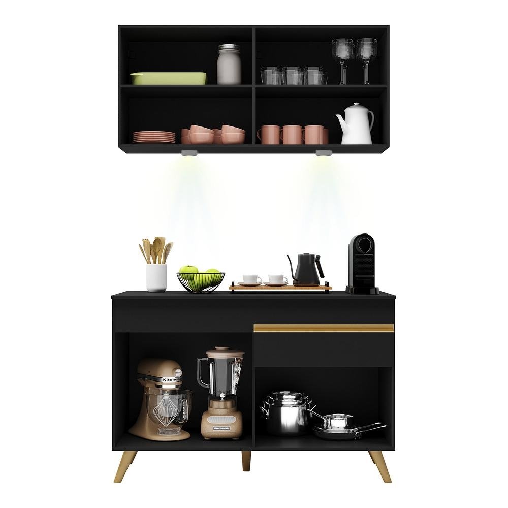 Armario de Cozinha Compacta 120cm com Leds Veneza Up Multimoveis V2012