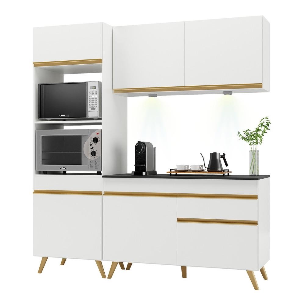 Armario de Cozinha Compacta 182cm com Leds Veneza Up Multimoveis V2019