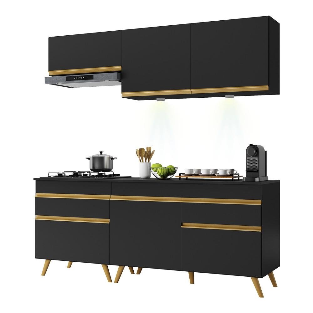 Armario de Cozinha Compacta 190cm com Leds Veneza Up Multimoveis V2030