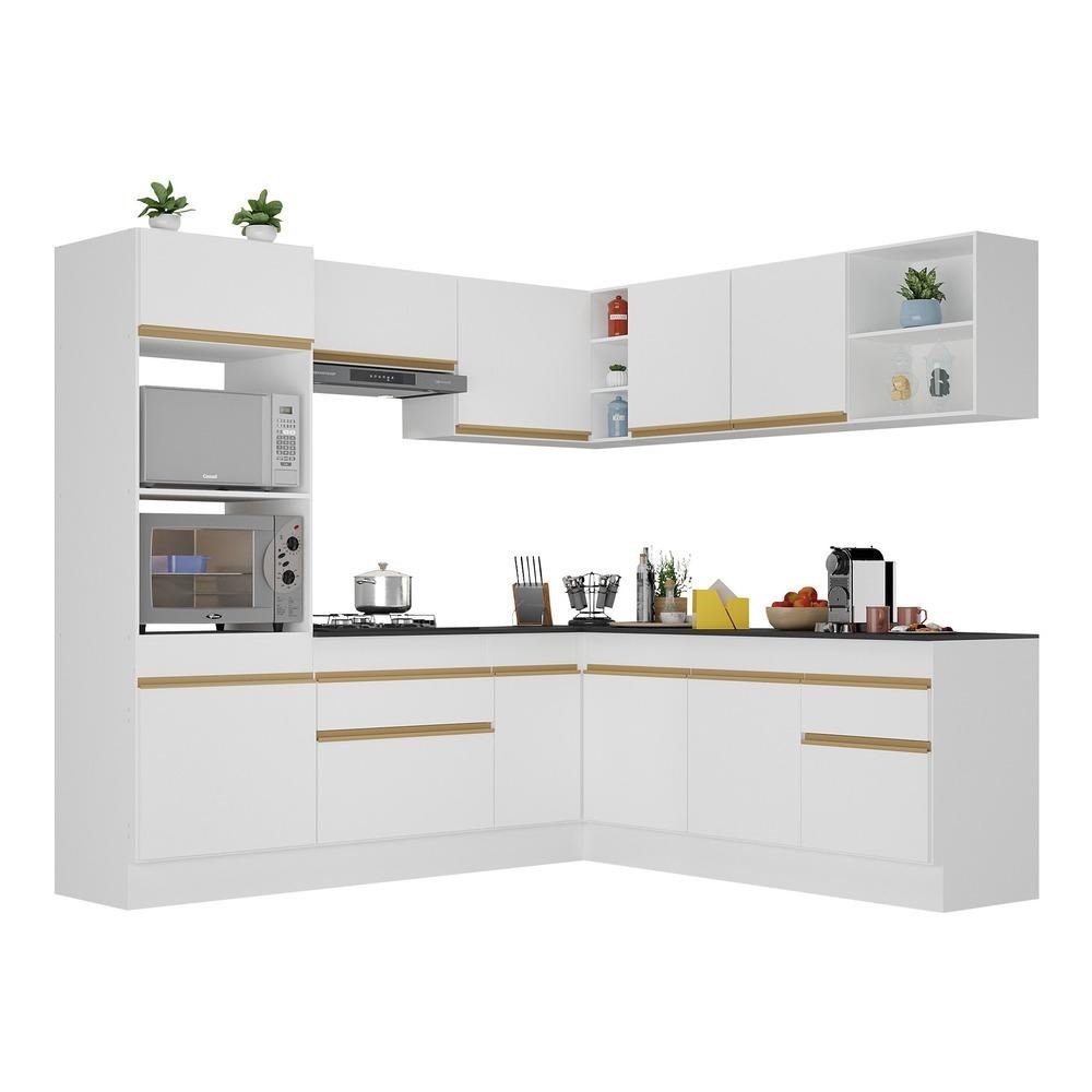 Armario de Cozinha Completa de Canto com Rodape Veneza Multimoveis V2080