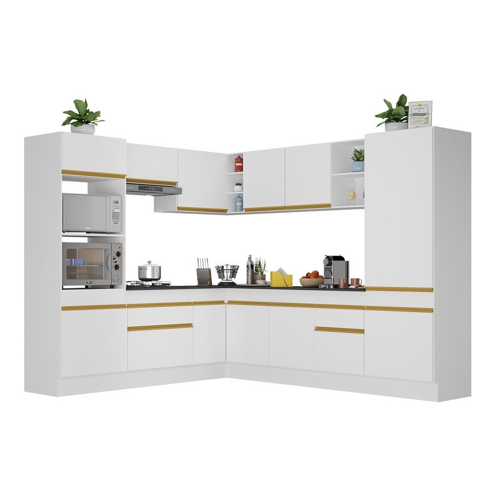 Armario de Cozinha Completa de Canto com Rodape Veneza Multimoveis V2081