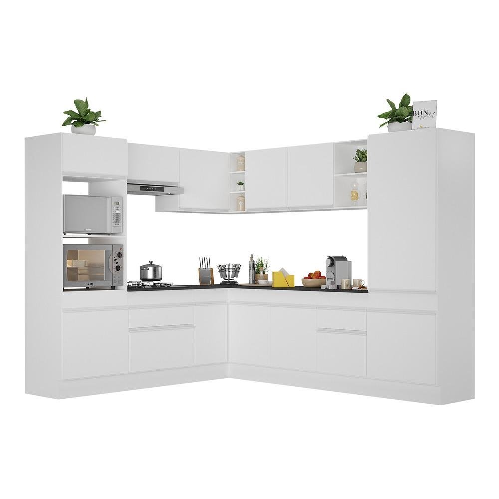 Armario de Cozinha Completa de Canto com Rodape Veneza Multimoveis V2081