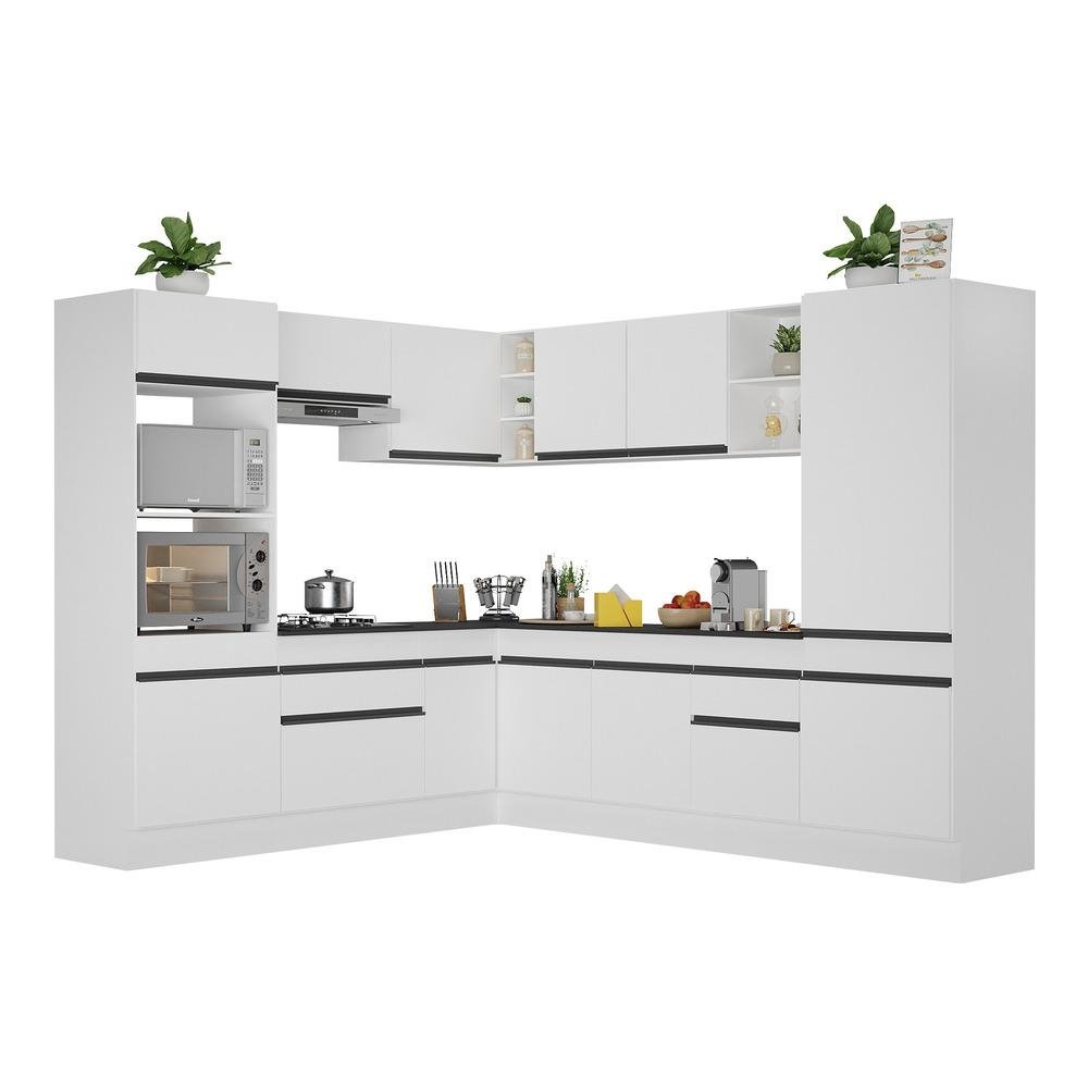 Armario de Cozinha Completa de Canto com Rodape Veneza Multimoveis V2081