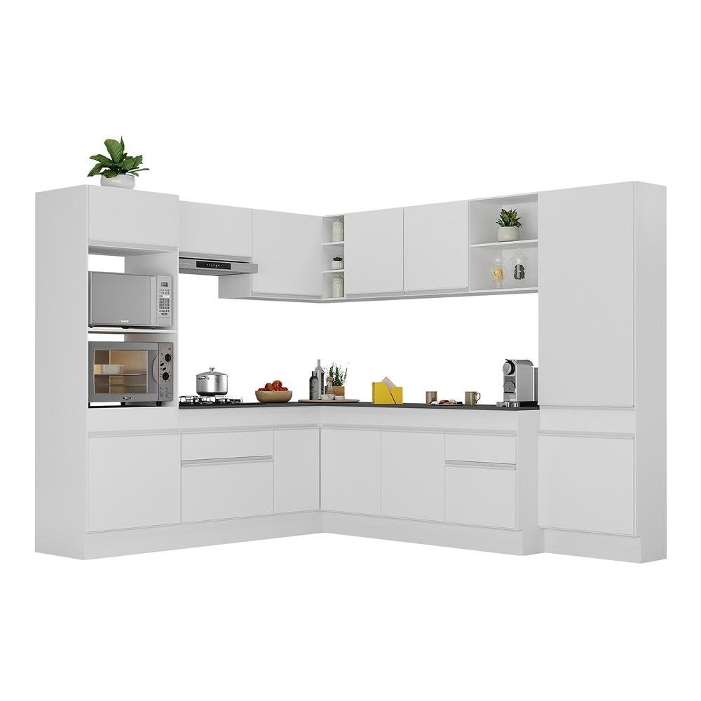 Armario de Cozinha Completa de Canto com Rodape Veneza Multimoveis V2082