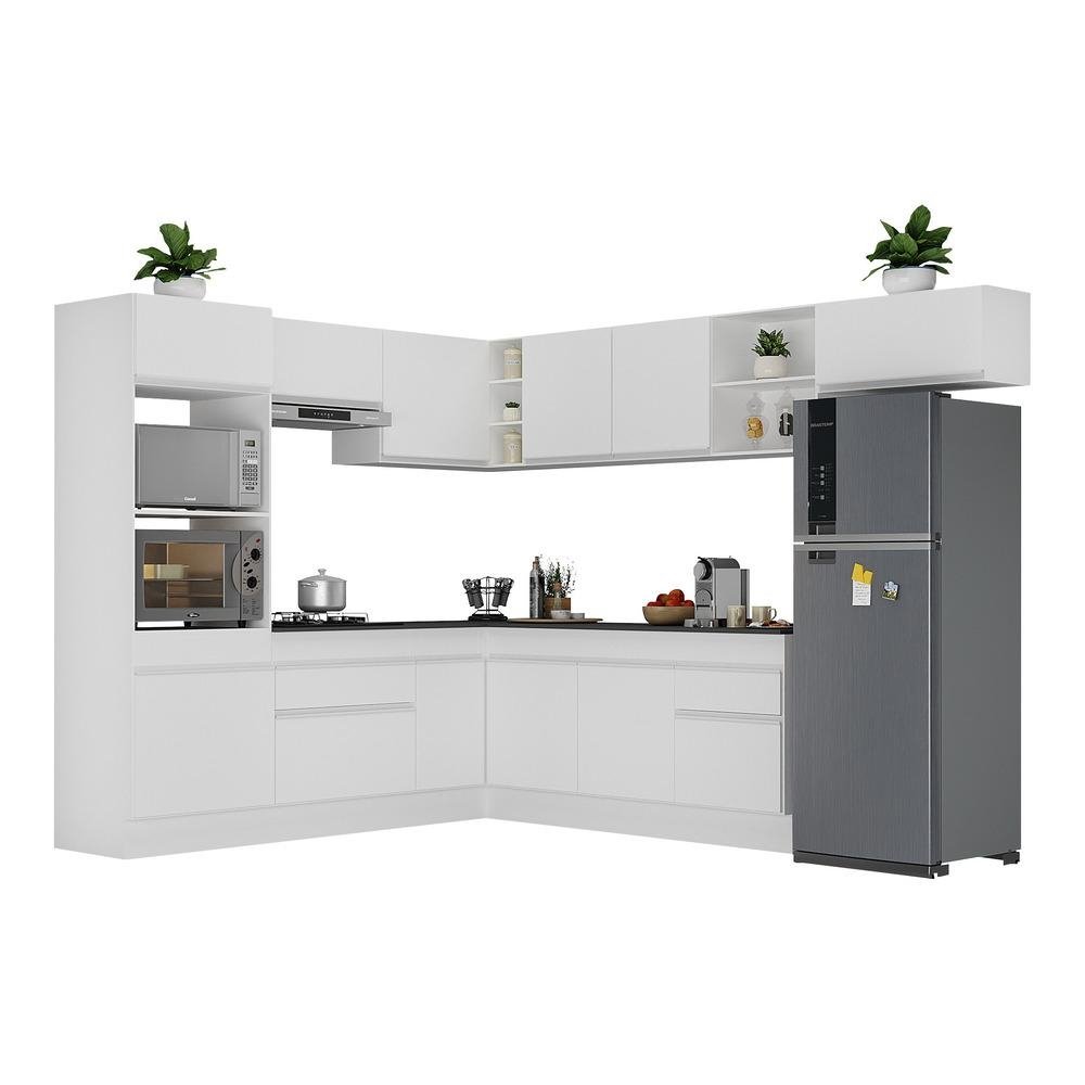Armario de Cozinha Completa de Canto com Rodape Veneza Multimoveis V2083