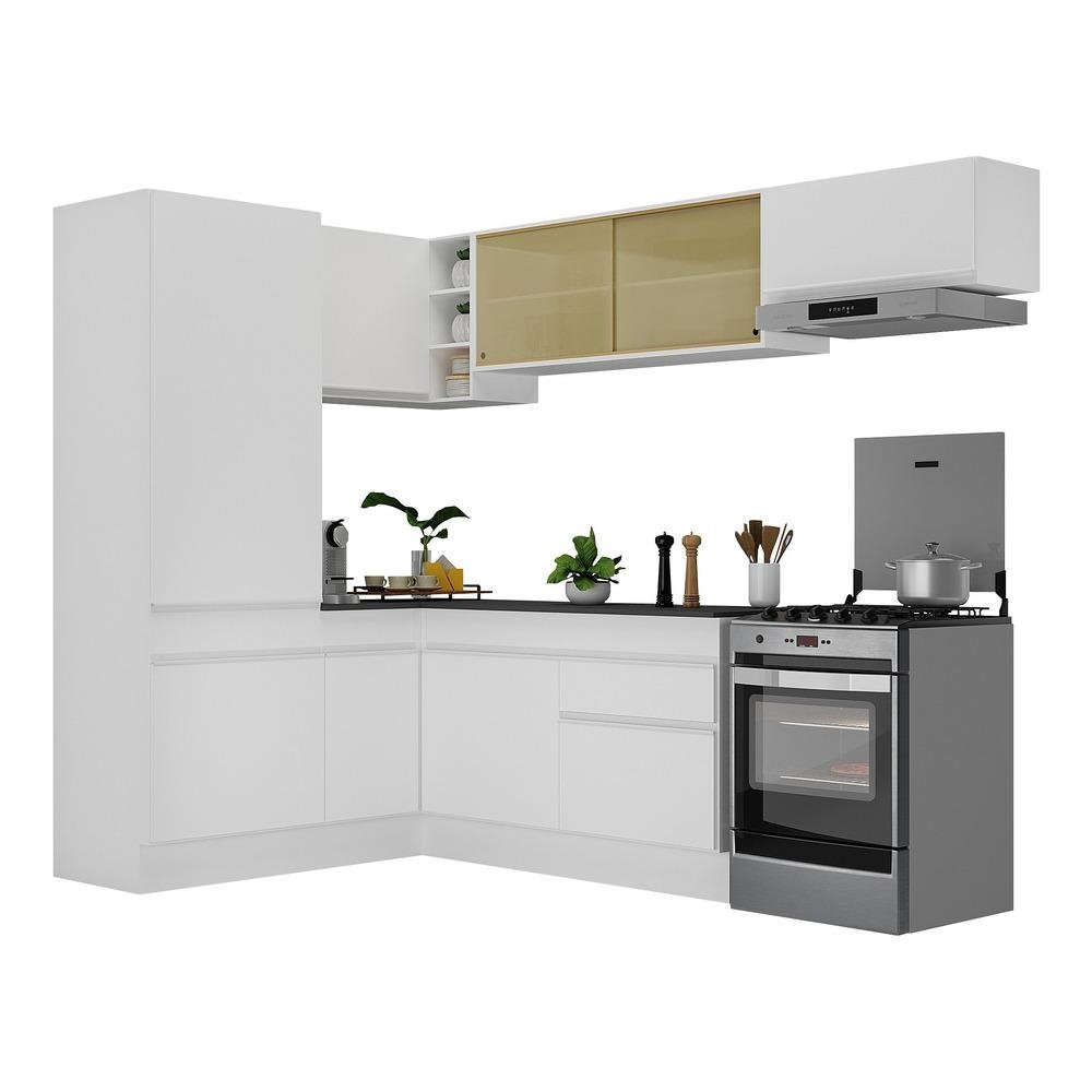 Armario de Cozinha Completa de Canto com Rodape Veneza Multimoveis V2086