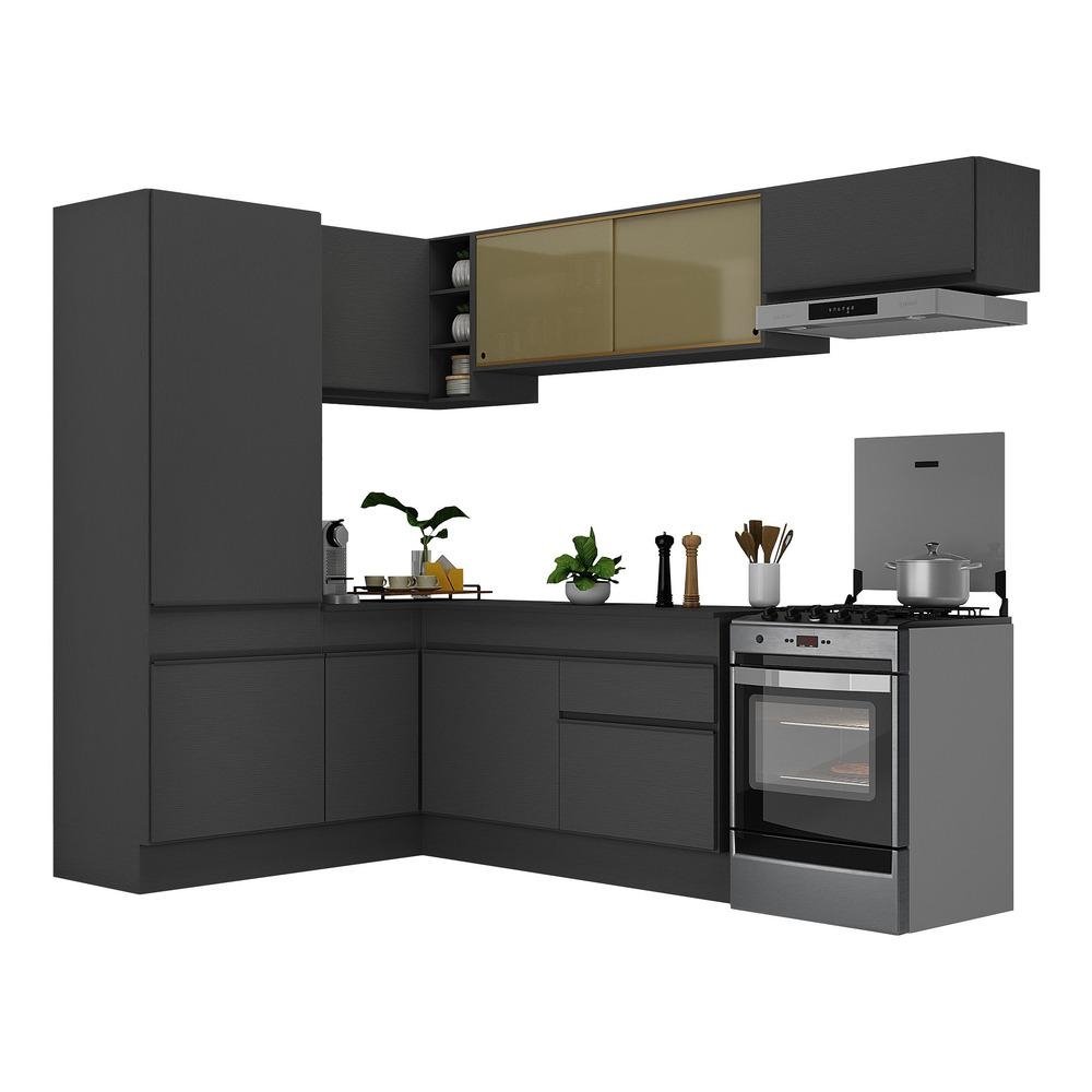 Armario de Cozinha Completa de Canto com Rodape Veneza Multimoveis V2086