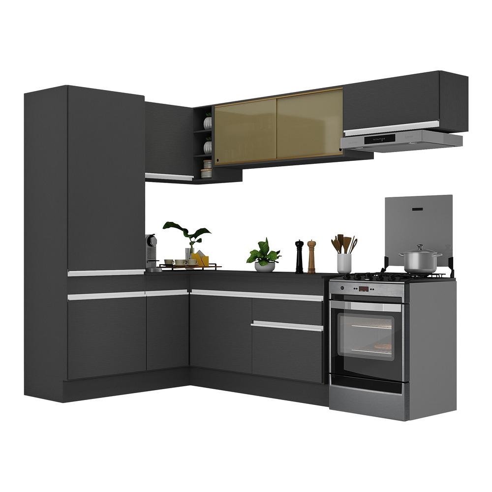 Armario de Cozinha Completa de Canto com Rodape Veneza Multimoveis V2086