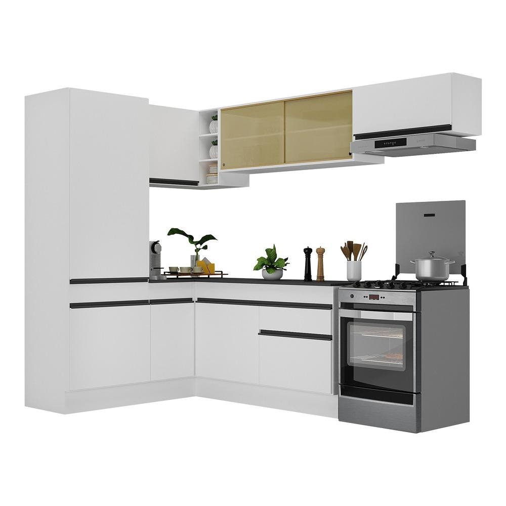 Armario de Cozinha Completa de Canto com Rodape Veneza Multimoveis V2086