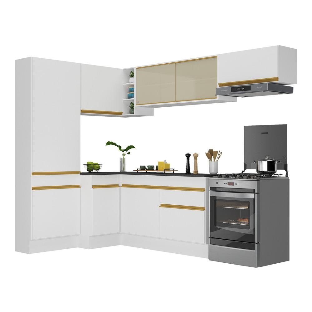Armario de Cozinha Completa de Canto com Rodape Veneza Multimoveis V2087