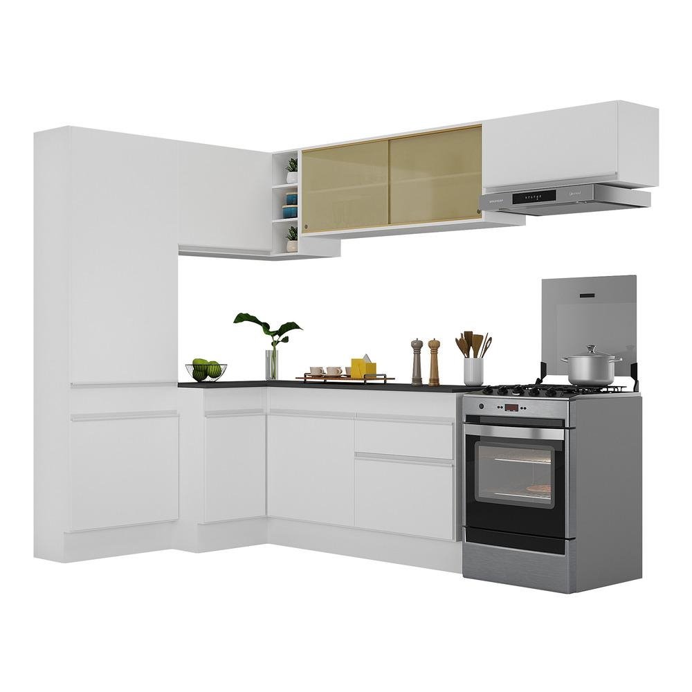 Armario de Cozinha Completa de Canto com Rodape Veneza Multimoveis V2087