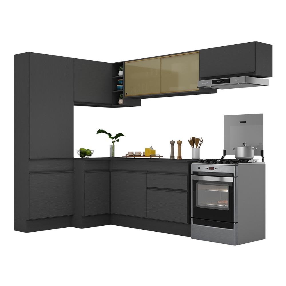 Armario de Cozinha Completa de Canto com Rodape Veneza Multimoveis V2087